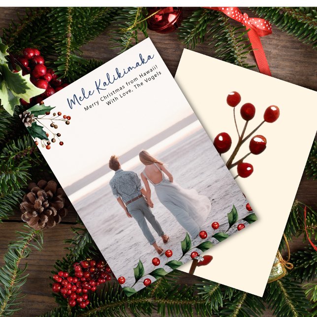 Cartes Pour Fêtes Annuelles Photo Mele Kalikimaka Joyeux Noël Hawaian (Créateur téléchargé)