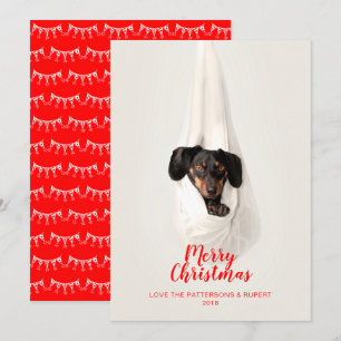 Cartes Pour Fêtes Annuelles Photo mignonne de Noël de chiot de famille