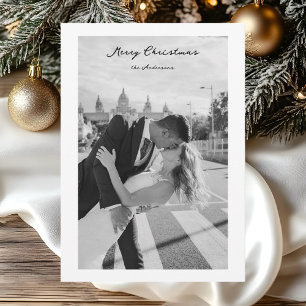 Cartes Pour Fêtes Annuelles Photo minimaliste de Noël noir et blanc