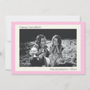 Cartes Pour Fêtes Annuelles Photo minimaliste moderne rose pâle Hanoukka