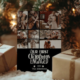 Cartes Pour Fêtes Annuelles Photo Minimaliste Premier Noël Fiancé