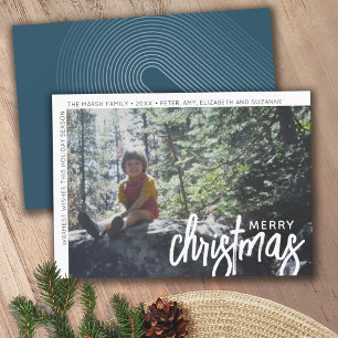 Cartes Pour Fêtes Annuelles Photo Modern - Minimal White Border Offset Merry C