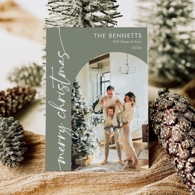 Cartes Pour Fêtes Annuelles Photo moderne Boho Joyeux Arche de Noël (Créateur téléchargé)