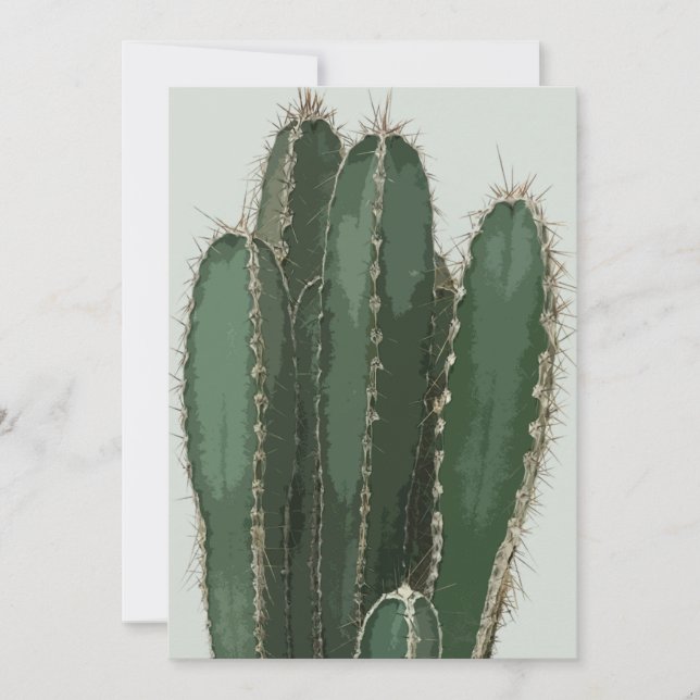 Cartes Pour Fêtes Annuelles photo moderne cactus vert (Devant)