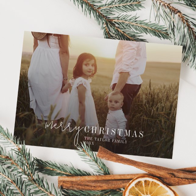 Cartes Pour Fêtes Annuelles Photo moderne chic superposition Noël (Créateur téléchargé)