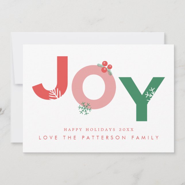 Cartes Pour Fêtes Annuelles Photo moderne Christmas Bold Script JOY (Devant)