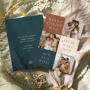 Cartes Pour Fêtes Annuelles Photo moderne de Joyeux Noël multilingue