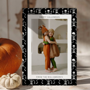 Cartes Pour Fêtes Annuelles Photo moderne d'Halloween de squelette noir effray
