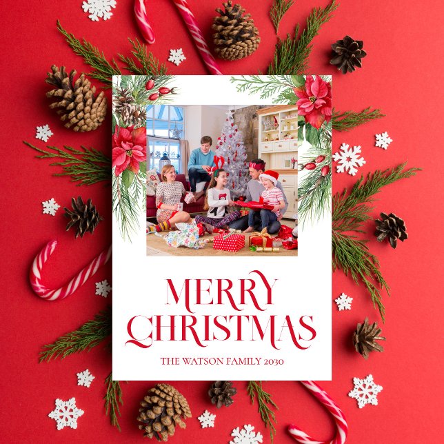 Cartes Pour Fêtes Annuelles Photo moderne élégante Joyeux Noël (Créateur téléchargé)