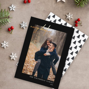 Cartes Pour Fêtes Annuelles Photo moderne Gold Joyeux Noël Noir