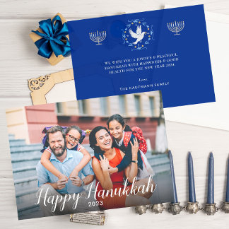Cartes Pour Fêtes Annuelles Photo moderne Hanoukka Joyous Joyous paisible