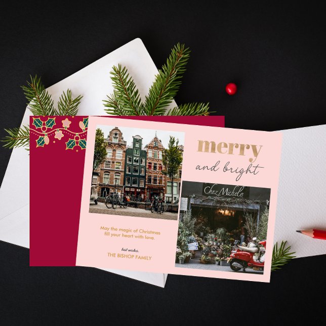 Cartes Pour Fêtes Annuelles Photo moderne joyeuse et brillante (Créateur téléchargé)