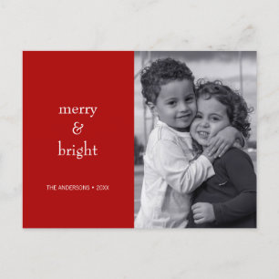 Cartes Pour Fêtes Annuelles Photo moderne Joyeux et rouge vif de Noël