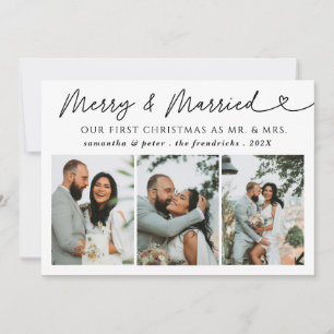 Cartes Pour Fêtes Annuelles Photo moderne Joyeux & marié Noël marié