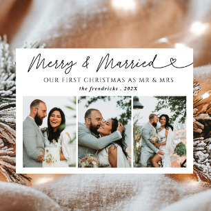 Cartes Pour Fêtes Annuelles Photo moderne Joyeux & marié Noël marié