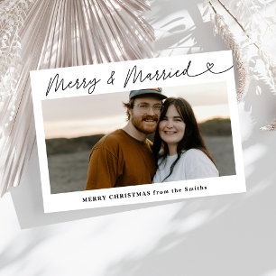 Cartes Pour Fêtes Annuelles Photo moderne Joyeux & marié Noël marié