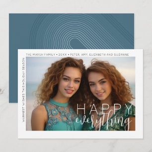 Cartes Pour Fêtes Annuelles Photo Moderne Joyeux Tout Minimal Bord Blanc