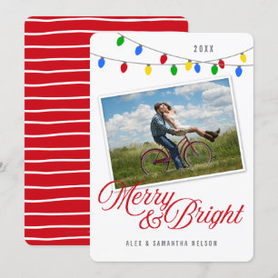 Cartes Pour Fêtes Annuelles Photo moderne Merry & Bright Christmas Lights