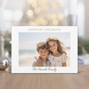 Cartes Pour Fêtes Annuelles Photo Moderne Noël Points Bordure Blanche Plus Heu
