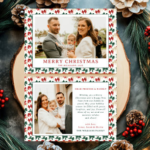 Cartes Pour Fêtes Annuelles Photo moderne Red Green Bow Noël