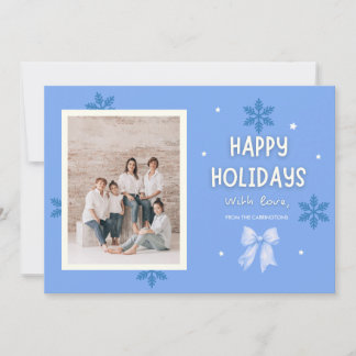 Cartes Pour Fêtes Annuelles Photo moderne simple élégant famille simple ruban