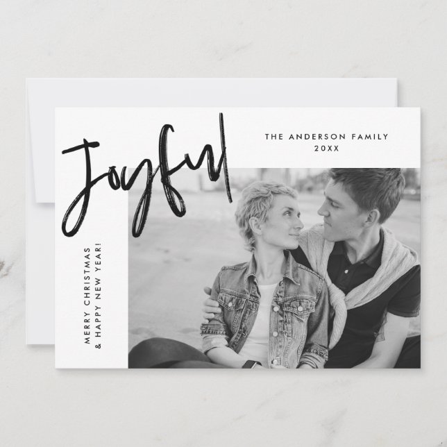 Cartes Pour Fêtes Annuelles Photo Noir simplement joyeux (Devant)