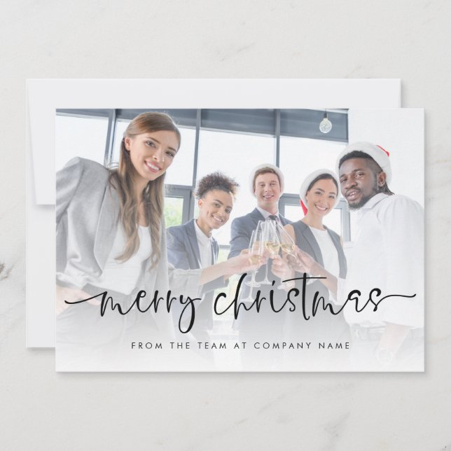 Cartes Pour Fêtes Annuelles Photo Overlay Logo Entreprise Code QR 2026 Calendr (Devant)