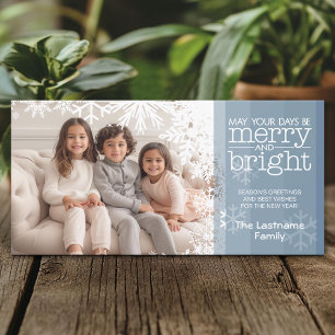 Cartes Pour Fêtes Annuelles Photo : Pastel Blue Merry and Bright