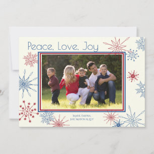 Cartes Pour Fêtes Annuelles Photo patriotique de vacances de flocons de neige