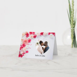 Cartes Pour Fêtes Annuelles photo personnalisé en forme de cœur simple