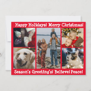 Cartes Pour Fêtes Annuelles Photo personnalisée 5 Cinq Joyeux Noël