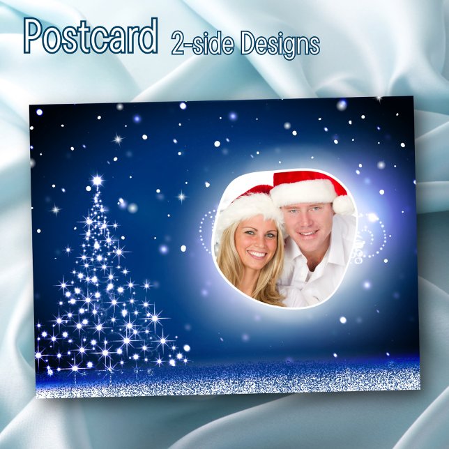 Cartes Pour Fêtes Annuelles Photo personnalisée Arbre de Noël Neige 2 Concepti (Créateur téléchargé)