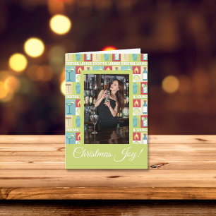Cartes Pour Fêtes Annuelles Photo personnalisée Bartender Christmas Joie