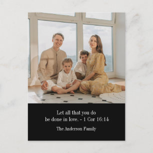 Cartes Pour Fêtes Annuelles Photo personnalisée de famille avec verset bibliqu