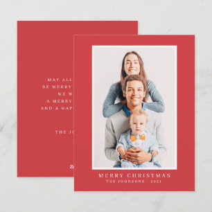 Cartes Pour Fêtes Annuelles Photo personnalisée de Noël simple moderne