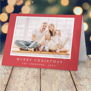 Cartes Pour Fêtes Annuelles Photo personnalisée de Noël simple moderne
