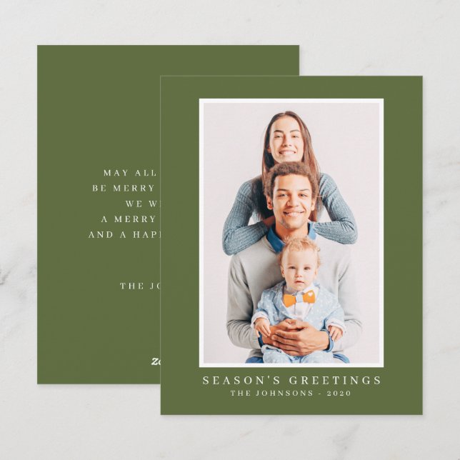 Cartes Pour Fêtes Annuelles Photo personnalisée de Noël simple moderne (Devant / Derrière)
