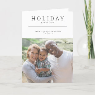 Cartes Pour Fêtes Annuelles Photo personnalisée de voeux de vacances simples