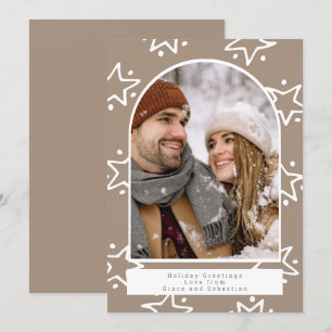 Cartes Pour Fêtes Annuelles Photo personnalisée du Motif de Noël Star