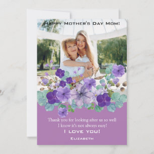 Cartes Pour Fêtes Annuelles Photo personnalisée Fête des mères