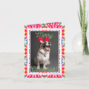 Cartes Pour Fêtes Annuelles Photo personnalisée Jolly Red Happy Green Joyeux N