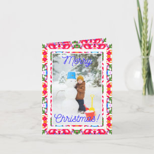 Cartes Pour Fêtes Annuelles Photo personnalisée Jolly Red Happy Green Joyeux N