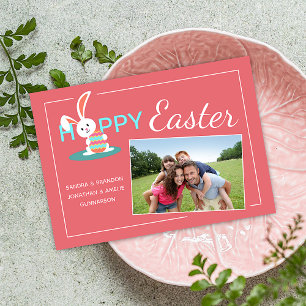 Cartes Pour Fêtes Annuelles Photo personnalisée Joyeux lapin de Pâques Pâques
