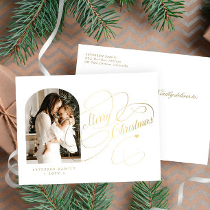 Cartes Pour Fêtes Annuelles Photo personnalisée Joyeux Noël élégant script