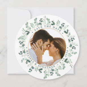Cartes Pour Fêtes Annuelles Photo Personnalisée Mariage Eucalyptus Enregistrer