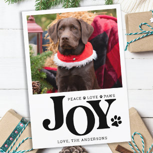 Cartes Pour Fêtes Annuelles Photo personnalisée pour animaux de compagnie JOY 