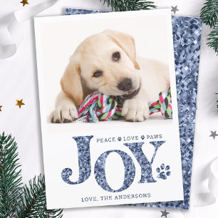 Cartes Pour Fêtes Annuelles Photo personnalisée pour animaux de compagnie JOY 