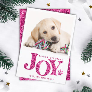 Cartes Pour Fêtes Annuelles Photo personnalisée pour animaux de compagnie JOY 
