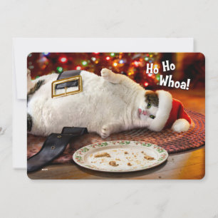Cartes Pour Fêtes Annuelles Photo personnalisée   Santa Cat & Christmas Cookie