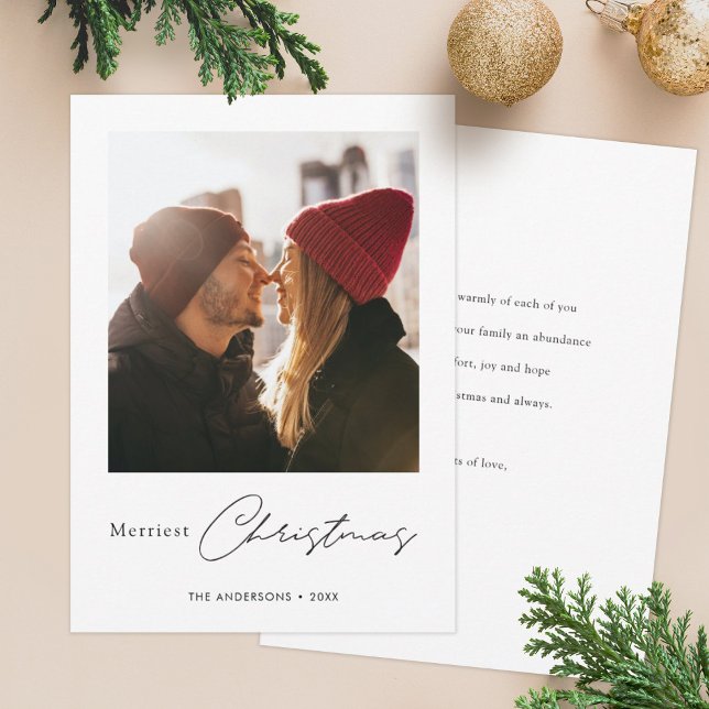 Cartes Pour Fêtes Annuelles Photo personnalisée simple et moderne Noël le plus (Créateur téléchargé)